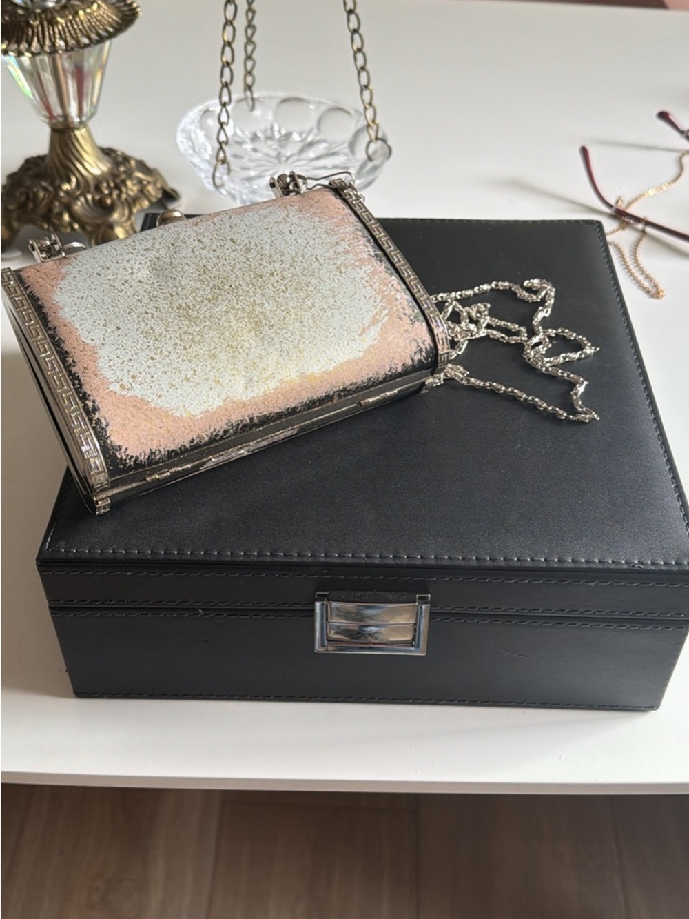 Jewelry box and vintage style cocktail purse